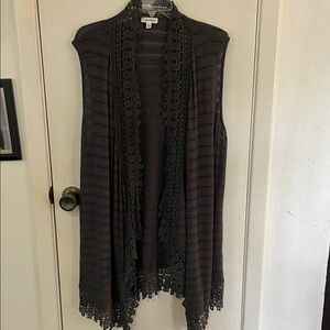 Eyeshadow Gray Lace Cardigan/Duster XL NWT